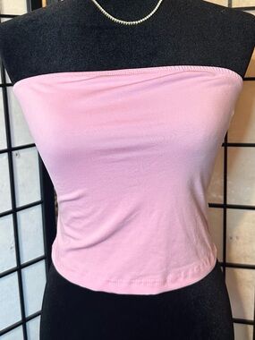 Pink Strapless Tube Top